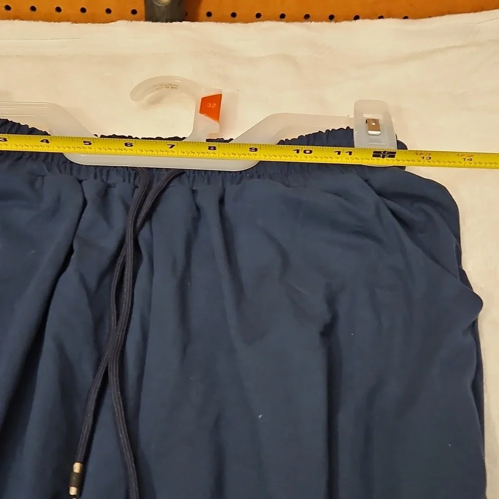 Women's Navy Jogger Pants S 92% Polyester Elastic Waist Drawstring 32in